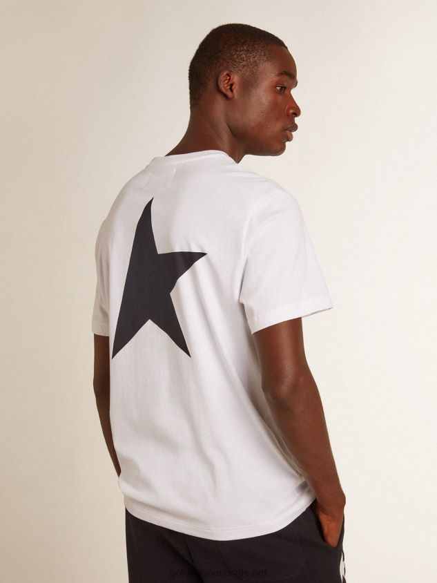white T-shirt with dark blue star on the back FN20N797 Men Golden Goose
