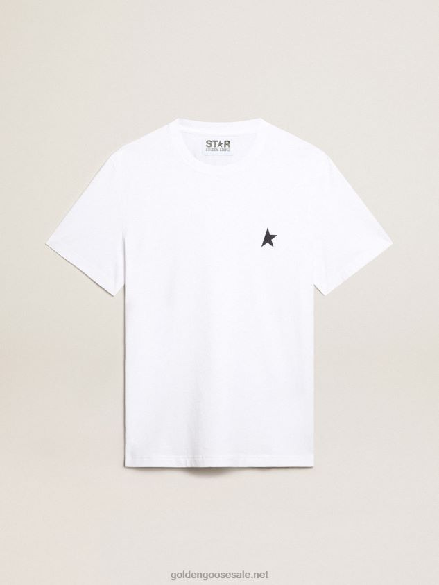 white T-shirt with dark blue star on the front FN20N796 Men Golden Goose