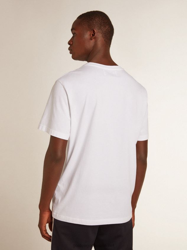 white T-shirt with dark blue star on the front FN20N796 Men Golden Goose