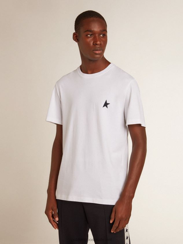 white T-shirt with dark blue star on the front FN20N796 Men Golden Goose