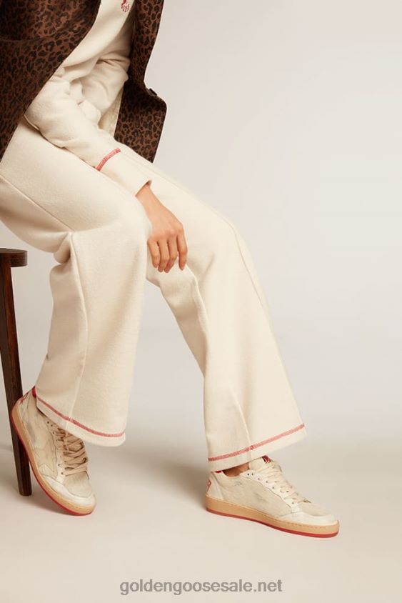 Ball Star LTD CNY in white pony skin with leather star FN20N619 Men Golden Goose
