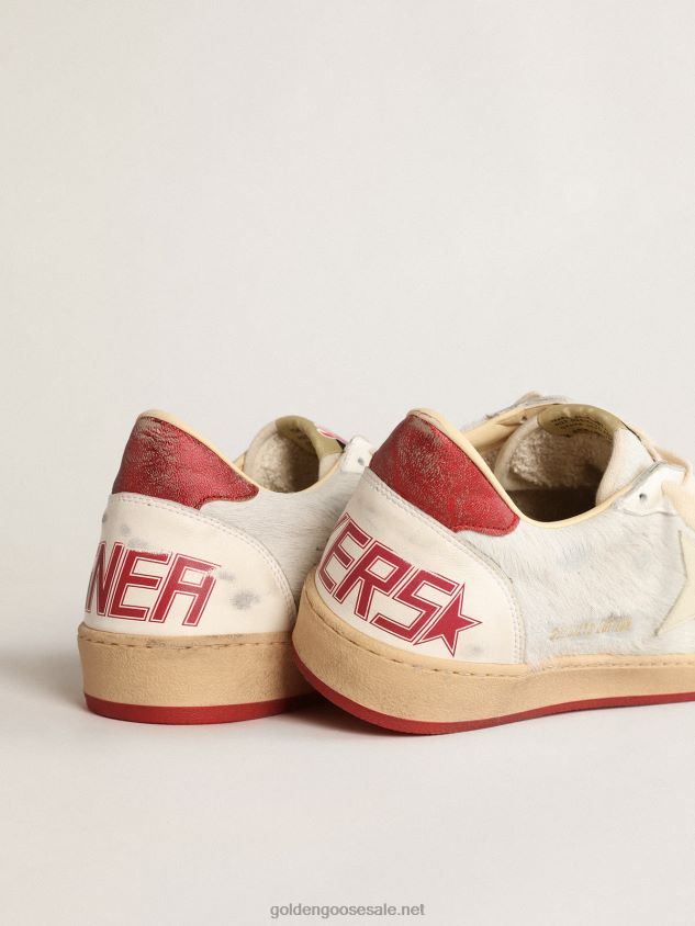 Ball Star LTD CNY in white pony skin with leather star FN20N619 Men Golden Goose