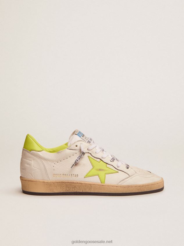 Ball Star LTD sneakers with lime-green leather star and heel tab FN20N545 Men Golden Goose