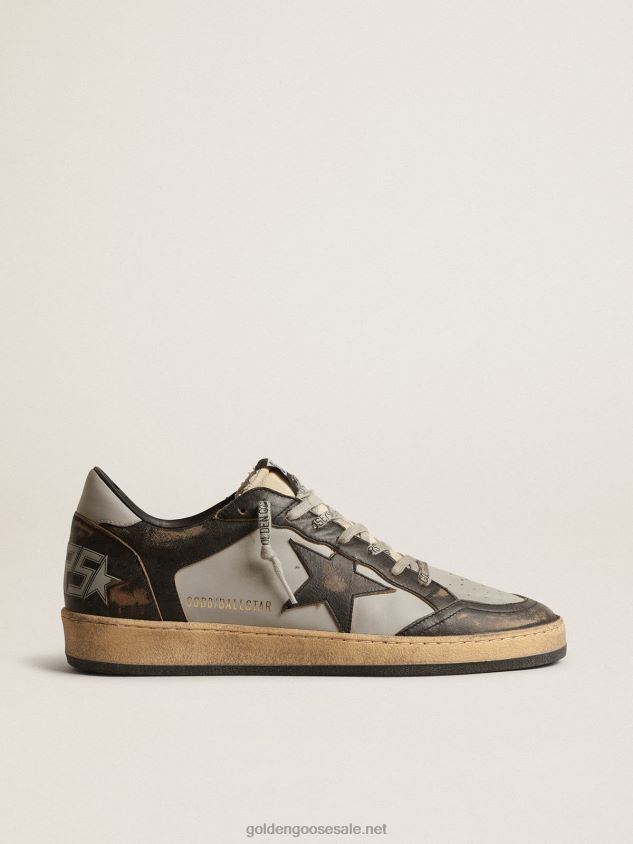Ball Star in gray and black leather with black star FN20N667 Men Golden Goose