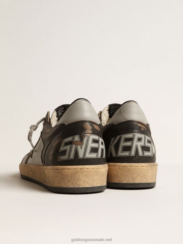 Ball Star in gray and black leather with black star FN20N667 Men Golden Goose