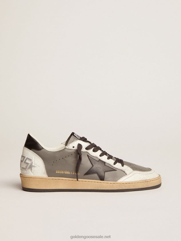 Ball Star in gray leather with a black leather star and heel tab FN20N669 Men Golden Goose