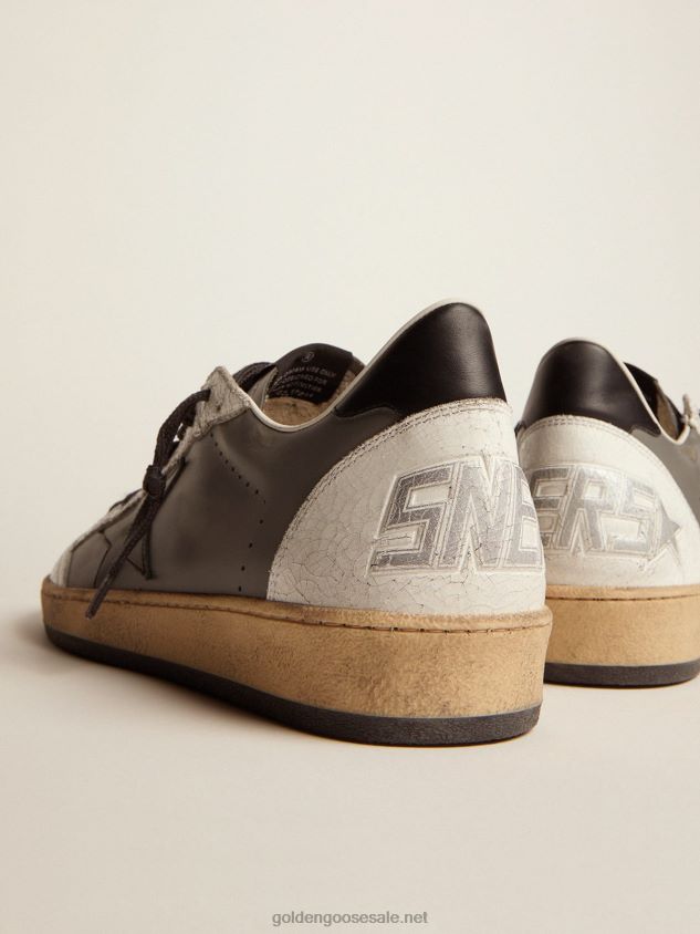 Ball Star in gray leather with a black leather star and heel tab FN20N669 Men Golden Goose