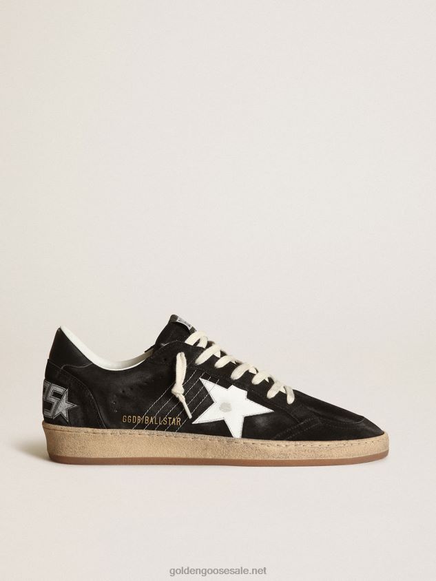 Ball Star sneakers in black suede with white leather star and black leather heel tab FN20N546 Men Golden Goose