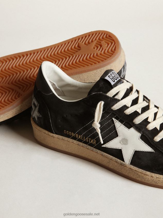 Ball Star sneakers in black suede with white leather star and black leather heel tab FN20N546 Men Golden Goose