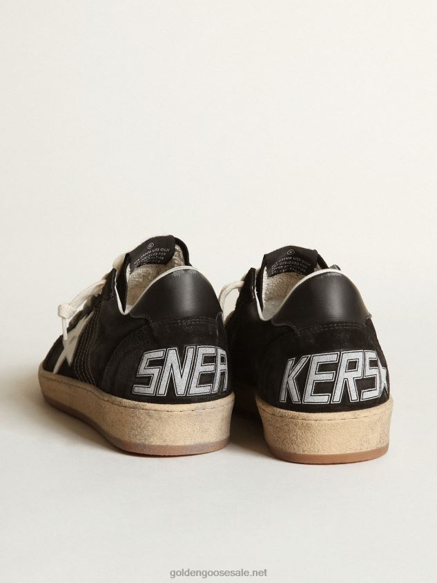 Ball Star sneakers in black suede with white leather star and black leather heel tab FN20N546 Men Golden Goose