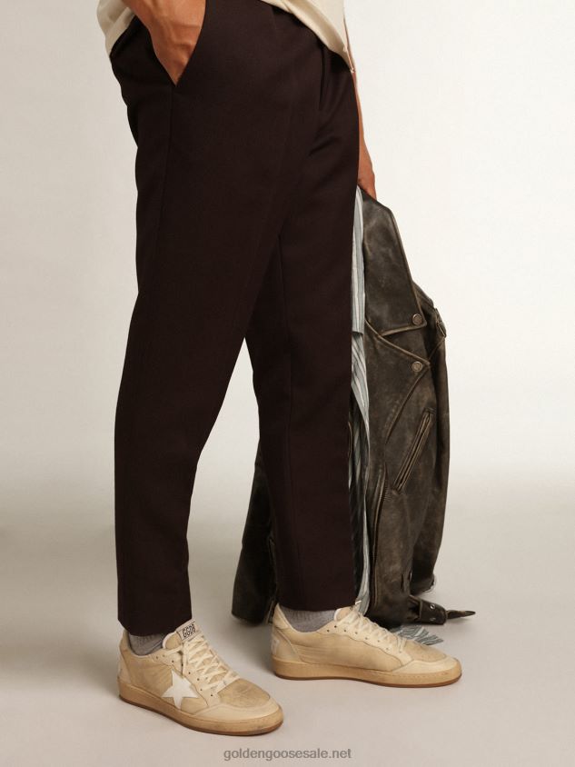 Ball Star sneakers in milk-white nylon with white leather star and milk-white leather heel tab FN20N515 Men Golden Goose
