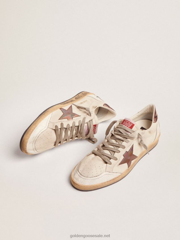 Ball Star sneakers in nappa leather with holographic inserts and lettering on the sole FN20N601 Men Golden Goose