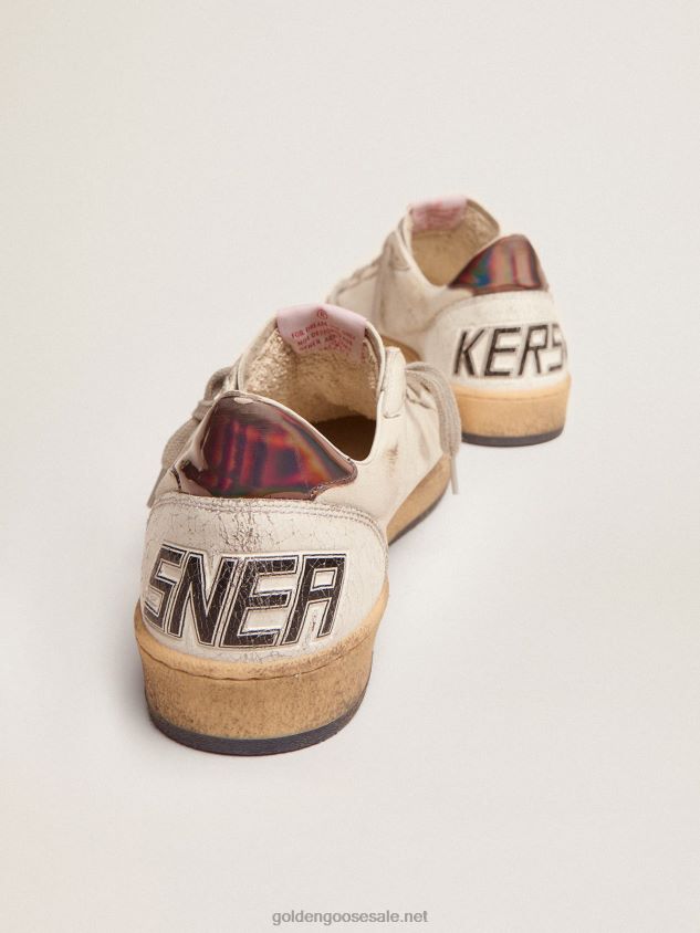 Ball Star sneakers in nappa leather with holographic inserts and lettering on the sole FN20N601 Men Golden Goose