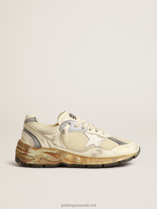 Dad-Star in beige nappa and nylon with white leather star FN20N663 Men Golden Goose