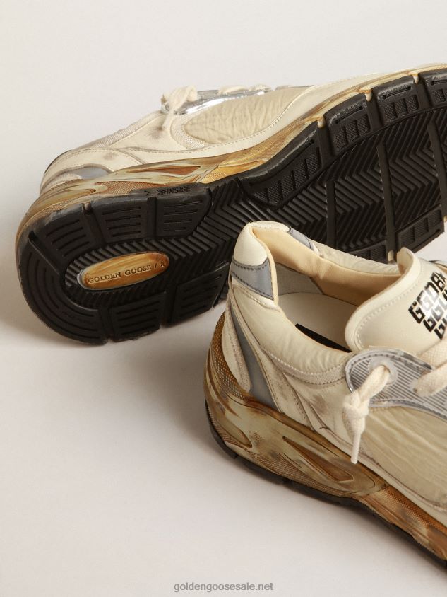 Dad-Star in beige nappa and nylon with white leather star FN20N663 Men Golden Goose