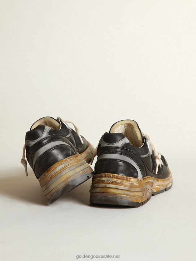 Dad-Star sneakers in black mesh and nappa leather with ice-gray suede star FN20N559 Men Golden Goose