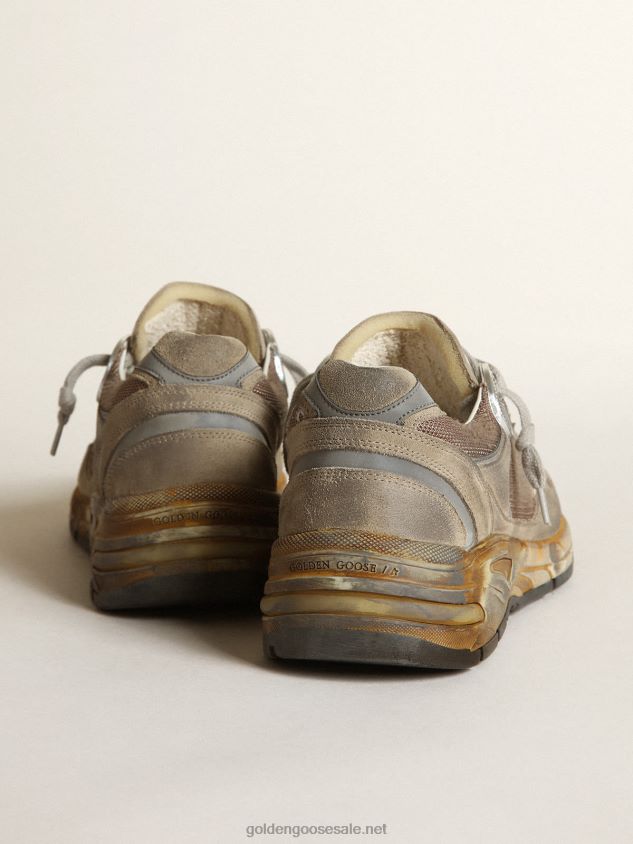 Dad-Star sneakers in dove-gray mesh and suede with white leather star FN20N557 Men Golden Goose