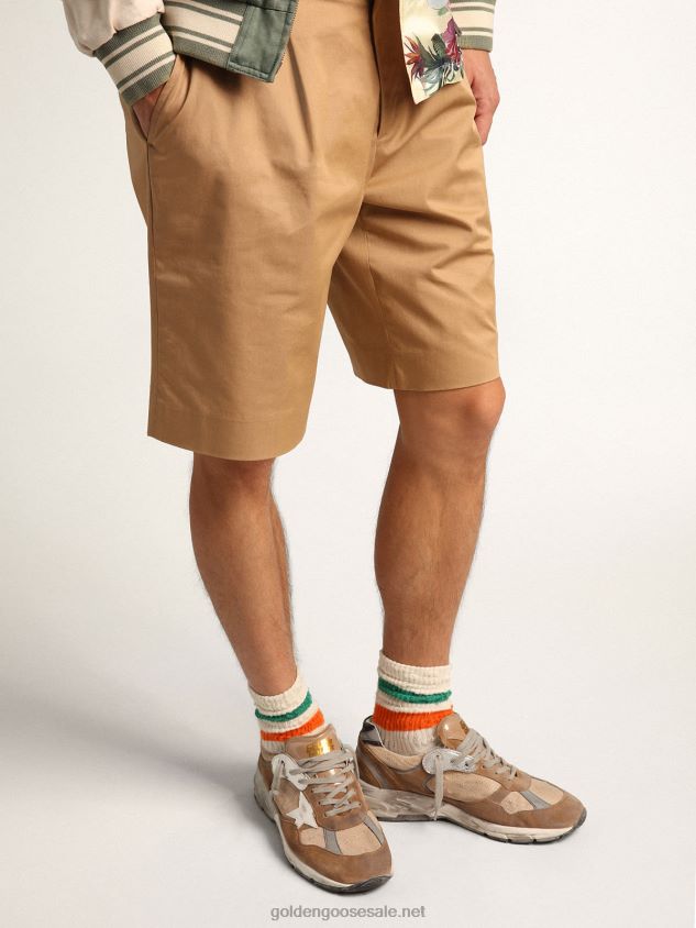 Dad-Star sneakers in tobacco-colored mesh and suede with white leather star and black leather heel tab FN20N526 Men Golden Goose
