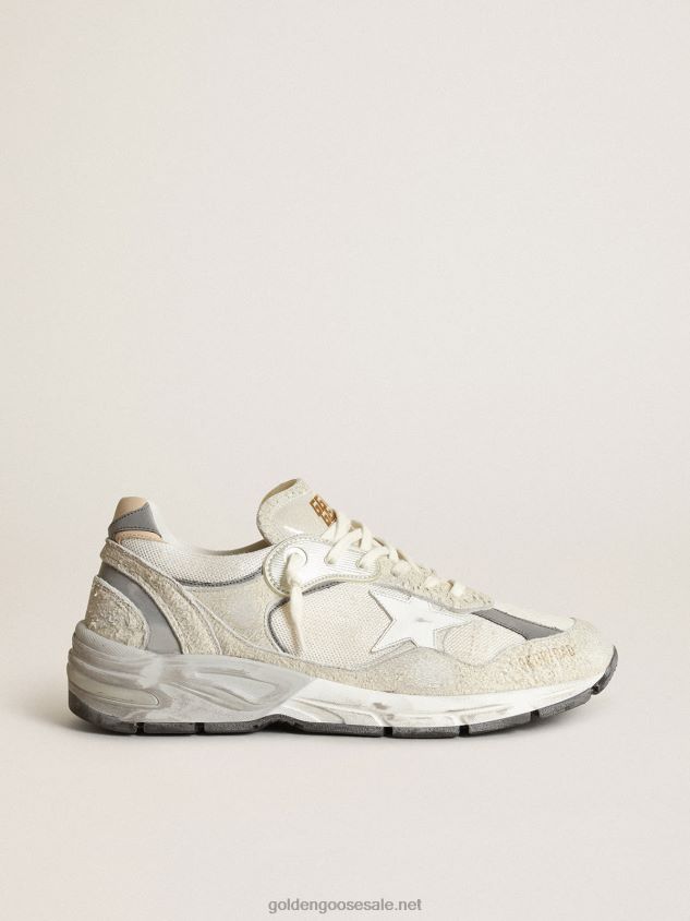 Dad-Star sneakers in white and gray suede with white leather star FN20N549 Men Golden Goose