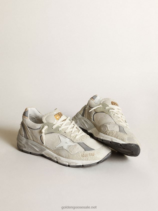 Dad-Star sneakers in white and gray suede with white leather star FN20N549 Men Golden Goose
