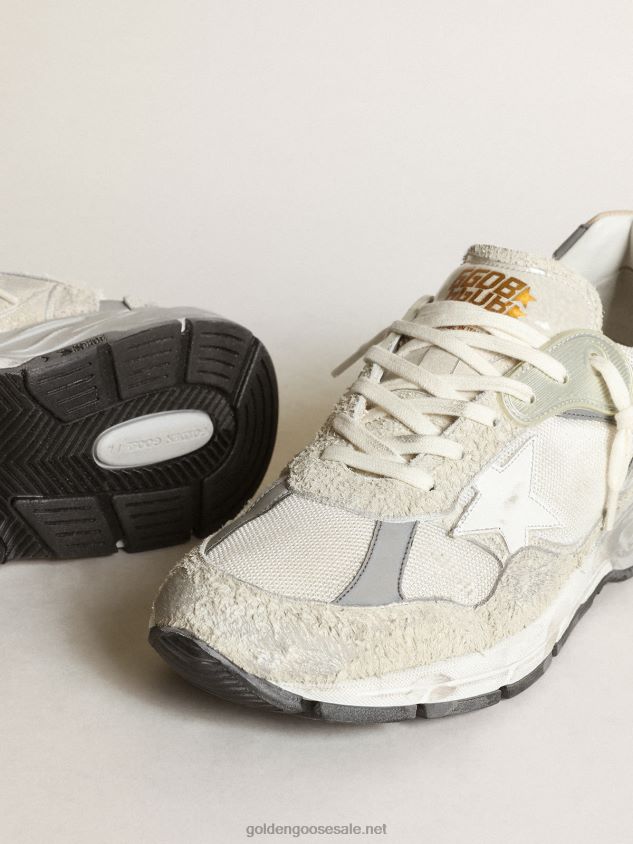 Dad-Star sneakers in white and gray suede with white leather star FN20N549 Men Golden Goose