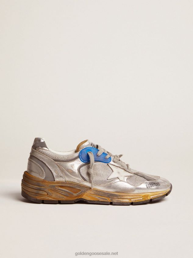 Silver Dad-Star sneakers with distressed finish FN20N587 Men Golden Goose