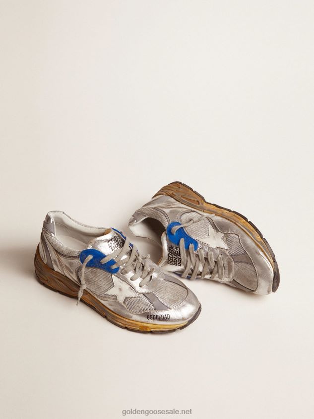 Silver Dad-Star sneakers with distressed finish FN20N587 Men Golden Goose