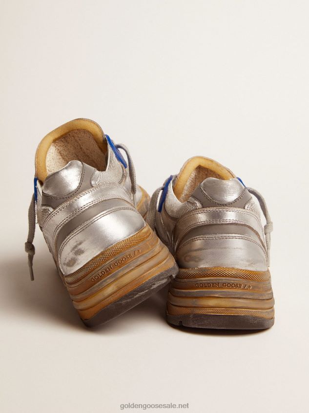 Silver Dad-Star sneakers with distressed finish FN20N587 Men Golden Goose