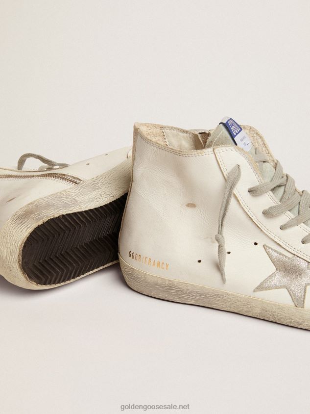 Francy sneakers in leather with silver star FN20N592 Men Golden Goose