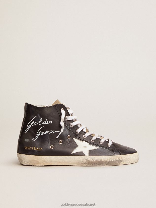 Francy sneakers with black leather upper and white leather star FN20N686 Men Golden Goose