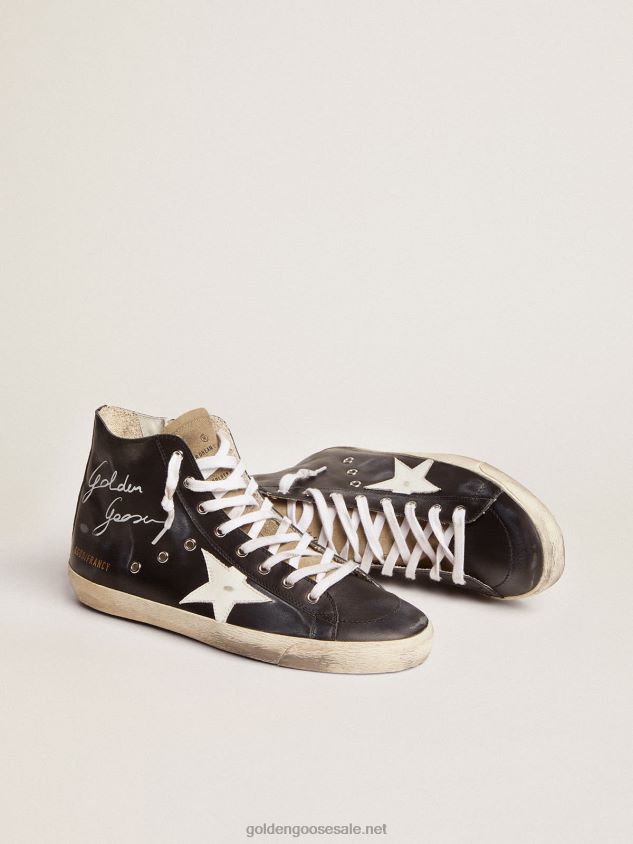 Francy sneakers with black leather upper and white leather star FN20N686 Men Golden Goose