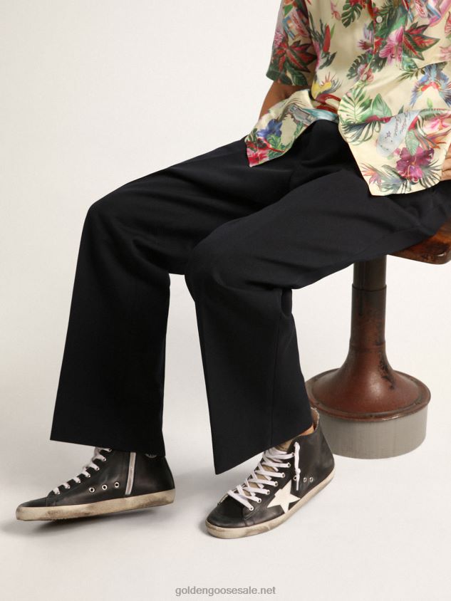Francy sneakers with black leather upper and white leather star FN20N686 Men Golden Goose