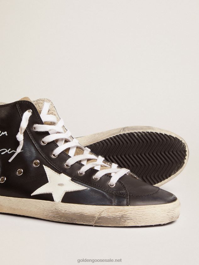 Francy sneakers with black leather upper and white leather star FN20N686 Men Golden Goose