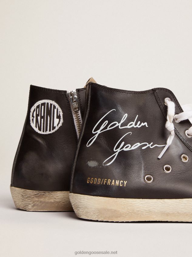 Francy sneakers with black leather upper and white leather star FN20N686 Men Golden Goose