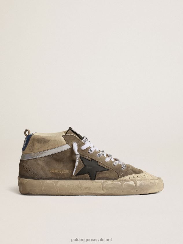 Mid Star LAB in ice-gray suede with black star FN20N643 Men Golden Goose