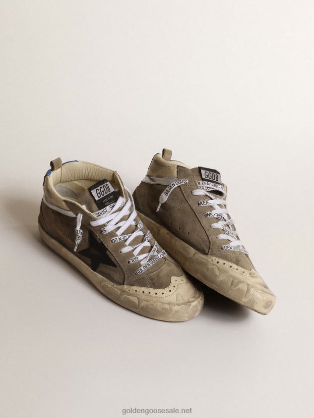 Mid Star LAB in ice-gray suede with black star FN20N643 Men Golden Goose