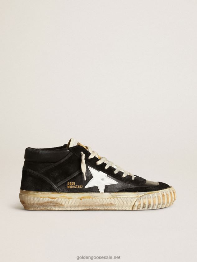 Mid Star in black nappa and suede with white leather star FN20N659 Men Golden Goose