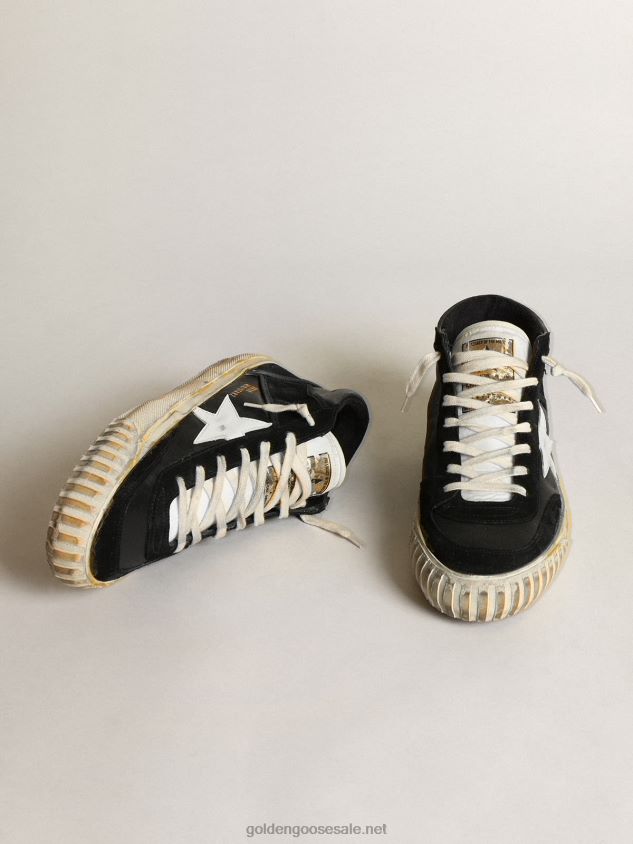 Mid Star in black nappa and suede with white leather star FN20N659 Men Golden Goose