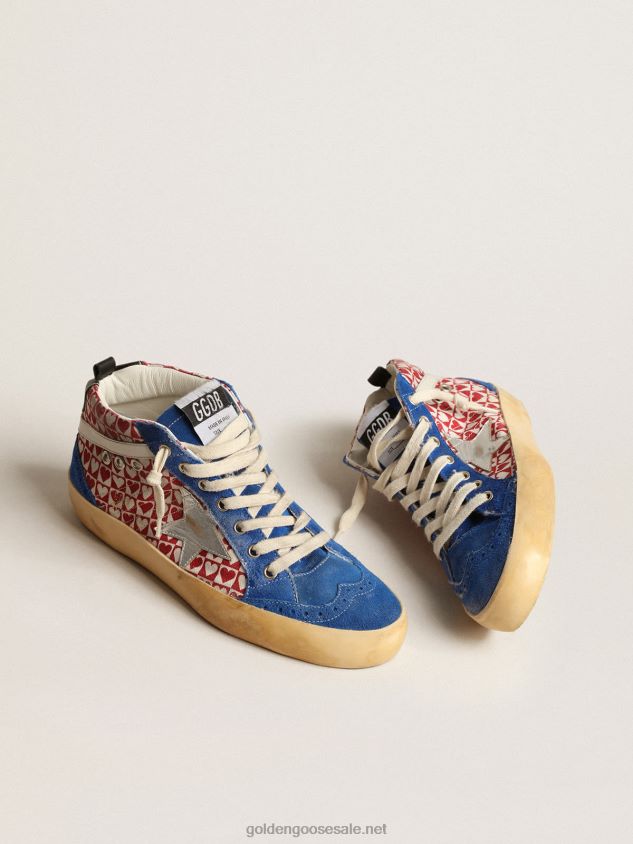 Mid Star in canvas with heart print and silver star FN20N688 Men Golden Goose