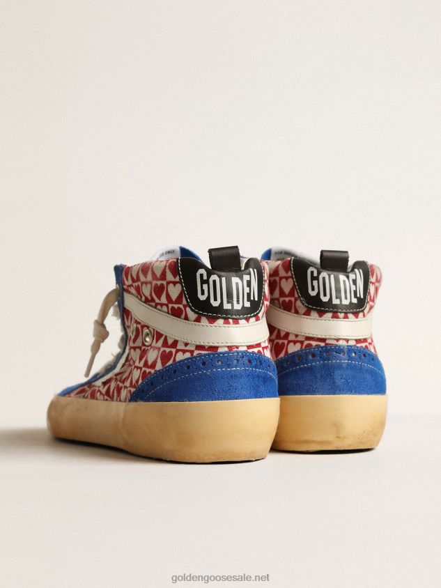 Mid Star in canvas with heart print and silver star FN20N688 Men Golden Goose