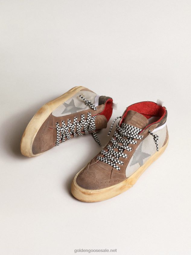 Mid Star in mesh and suede with a silver leather star FN20N642 Men Golden Goose