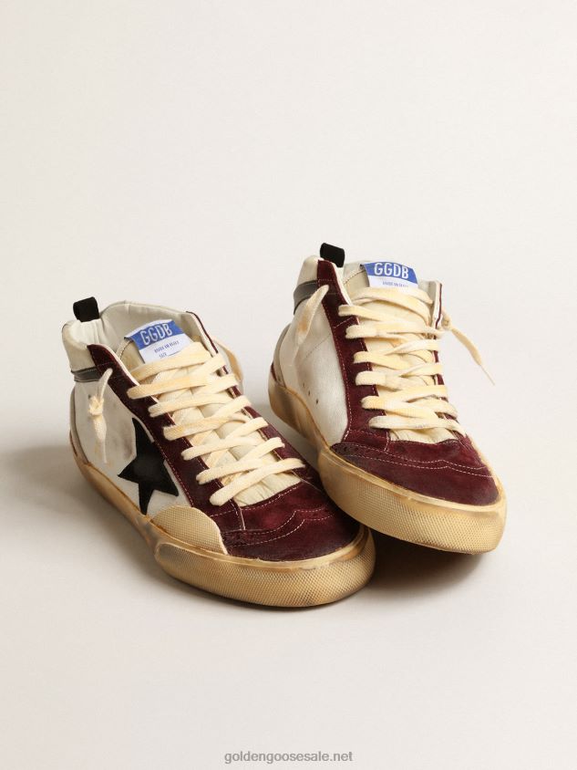 Mid Star in nappa with black suede star and wine-red inserts FN20N605 Men Golden Goose