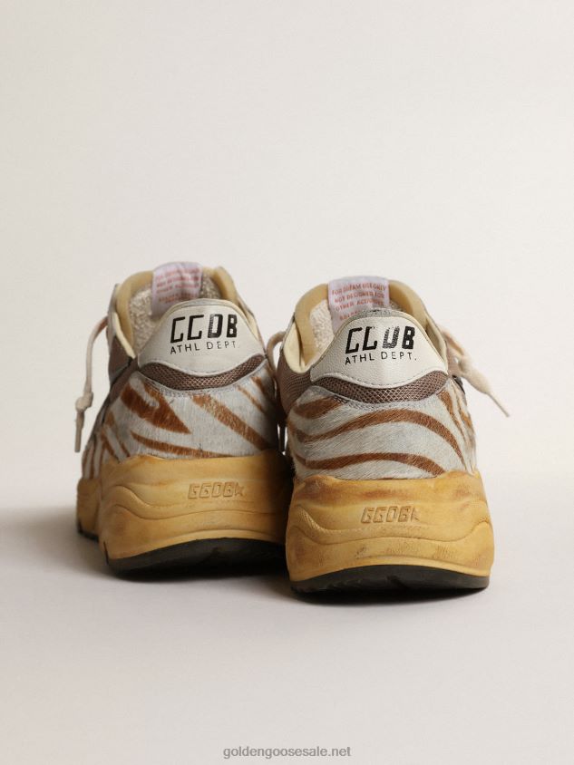 Running Sole LAB in brown fabric and pony skin FN20N635 Men Golden Goose