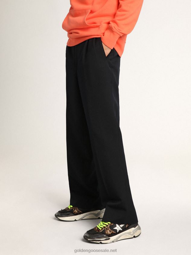 Running Sole LTD sneakers in black mesh with leopard-print pony skin inserts FN20N582 Men Golden Goose