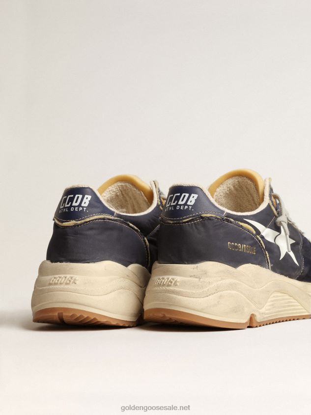 Running Sole in blue nylon with white printed star FN20N652 Men Golden Goose