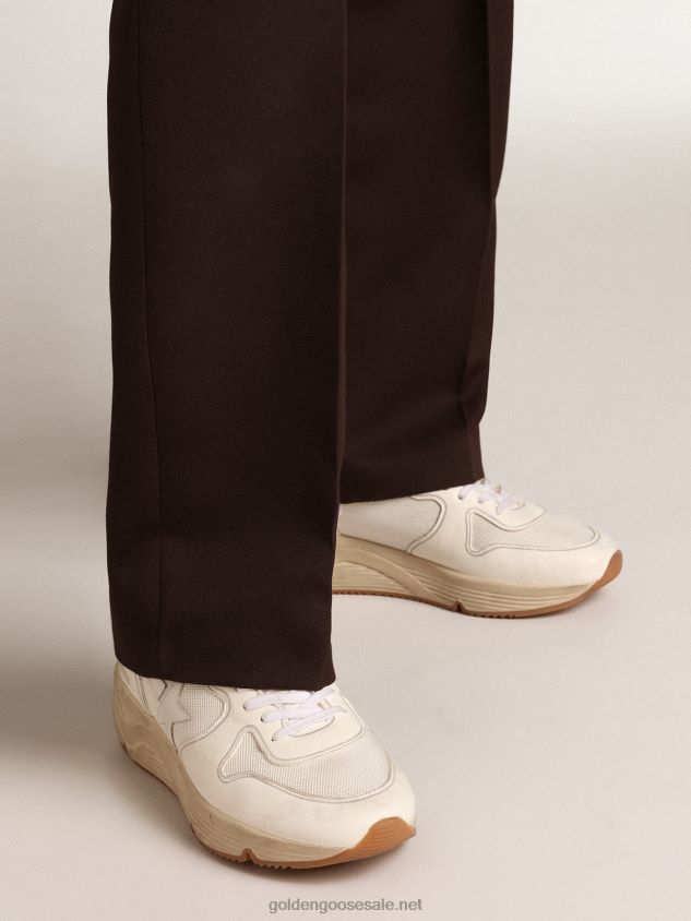 Running sole sneakers in optical-white mesh and nappa leather with white leather star FN20N513 Men Golden Goose
