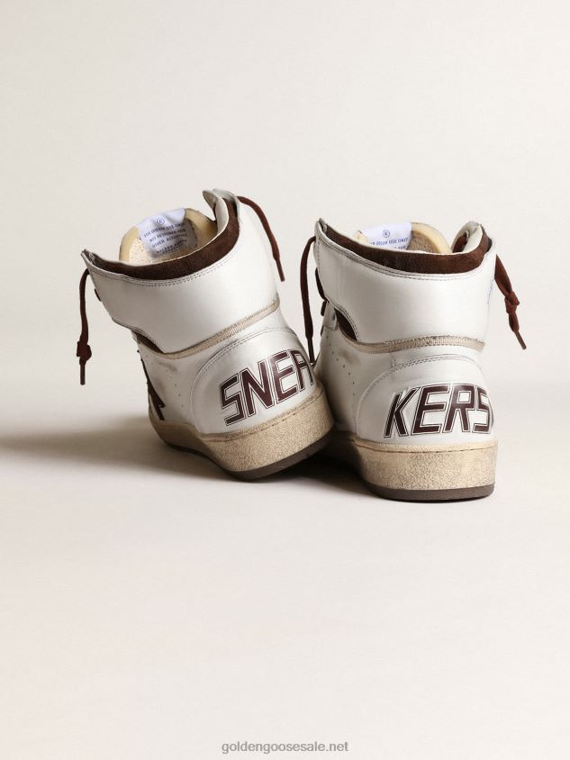 Sky-Star in white nappa leather with a chocolate suede star FN20N661 Men Golden Goose