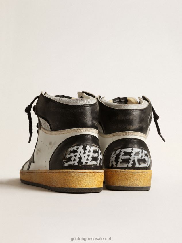 Sky-Star in white nappa leather with black leather star FN20N616 Men Golden Goose