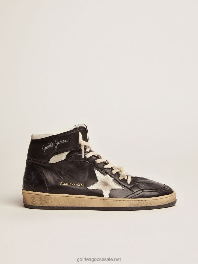 Sky-Star sneakers in black nappa leather with white nappa-leather star FN20N550 Men Golden Goose