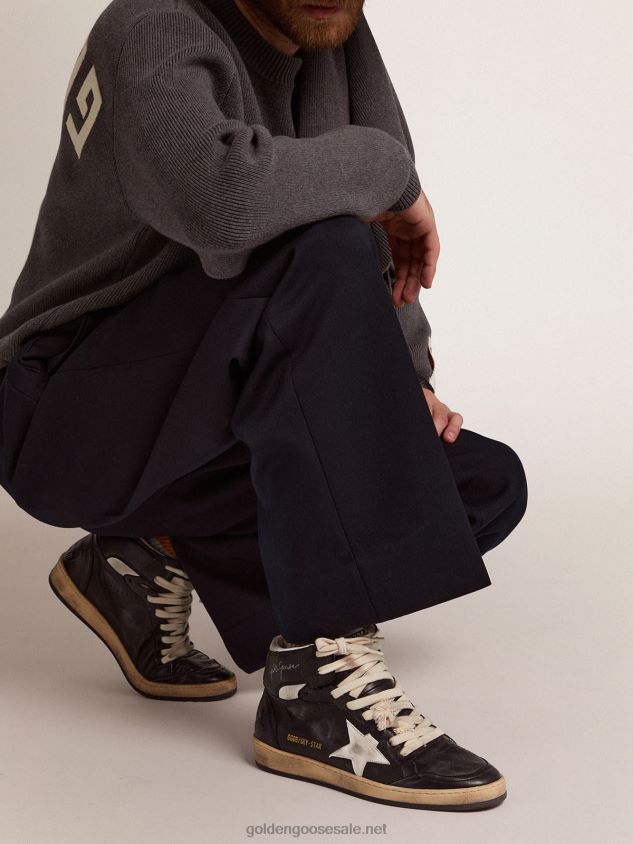 Sky-Star sneakers in black nappa leather with white nappa-leather star FN20N550 Men Golden Goose
